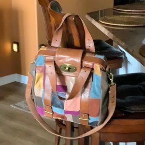 Fossil patchwork handbag
